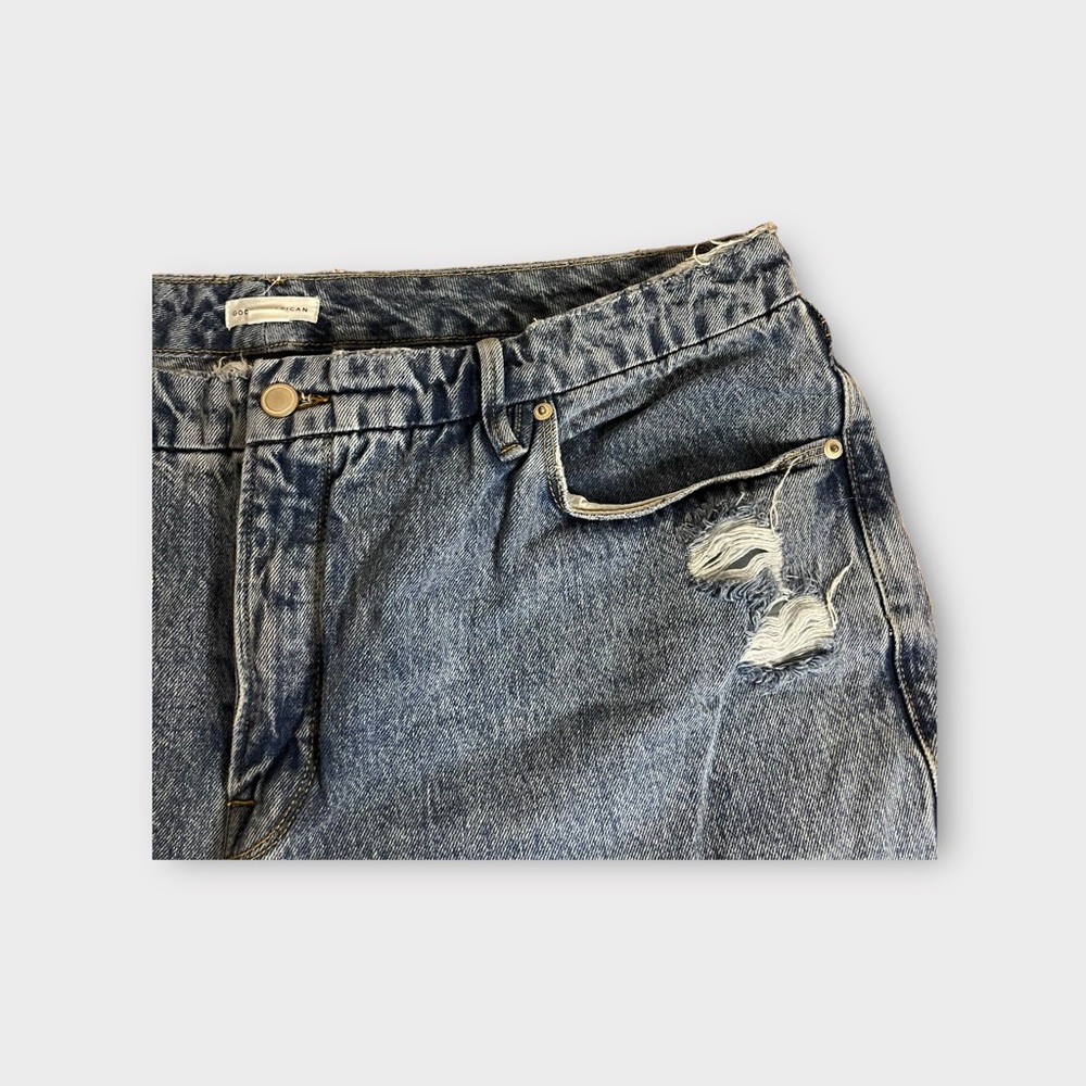 Good American Good 90s Duster Straight Leg Blue950 Jeans - Picture 4 of 7
